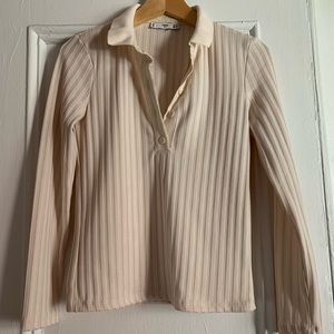 Mango knit collared shirt